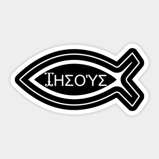 Jesus Greek with Ichthys fish Sticker